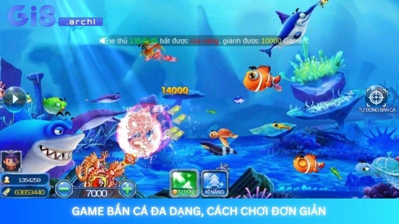 Game bắn cá đa dạng, cách chơi đơn giản