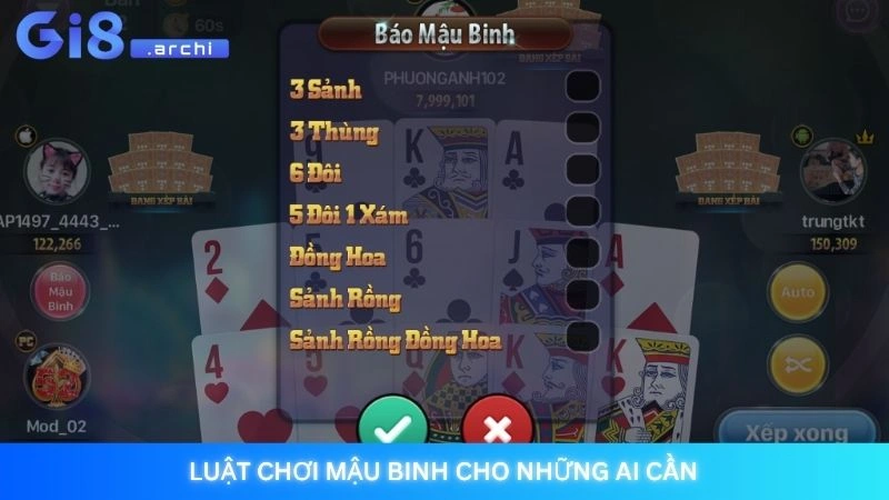 Luật chơi mậu binh cho những ai cần